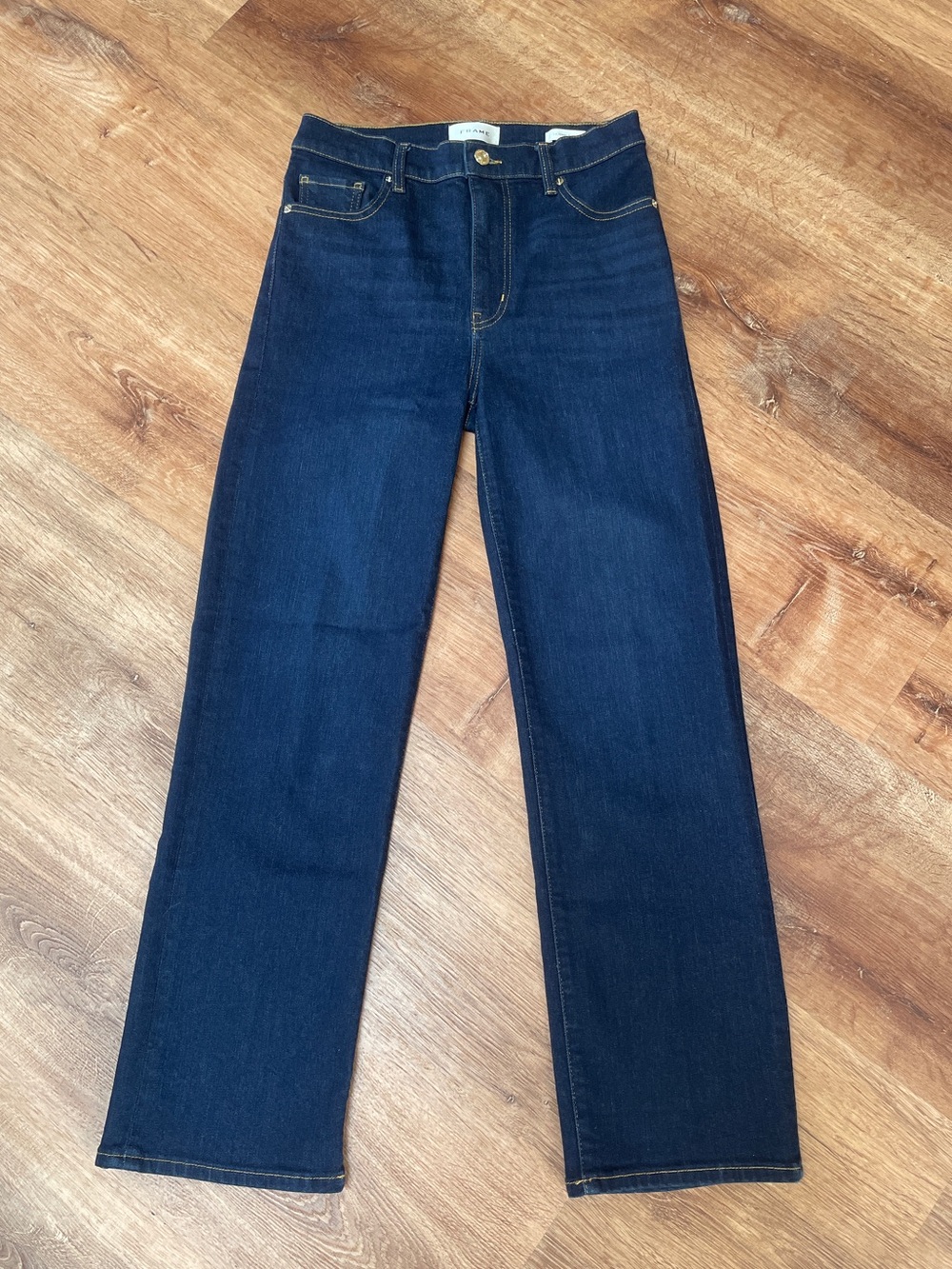 FRAME DENIM LE SLEEK STRAIGHT leg Jeans Size 27 Dark Blue Contemporary